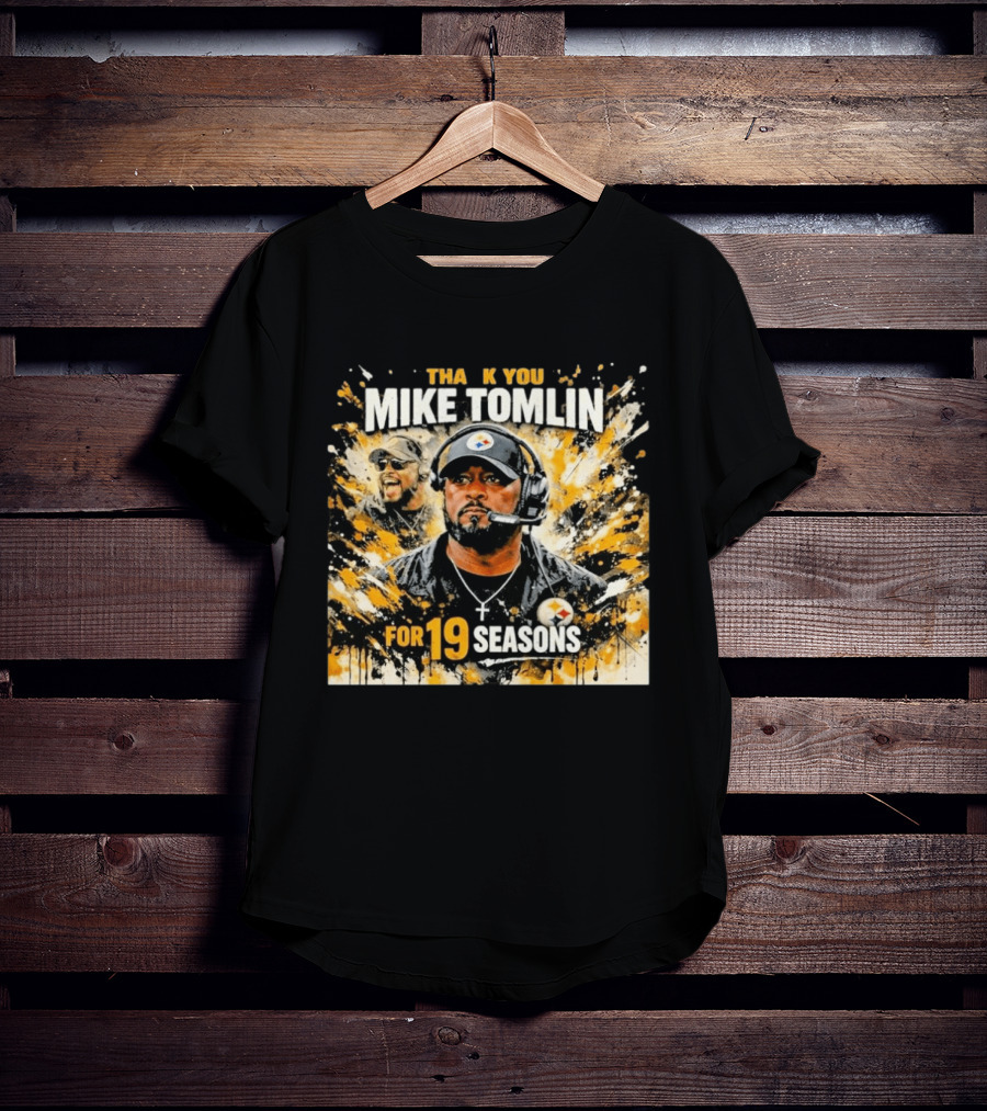 Pittsburgh Steelers Thank You Mike Tomlin For 19 Seasons T-Shirt