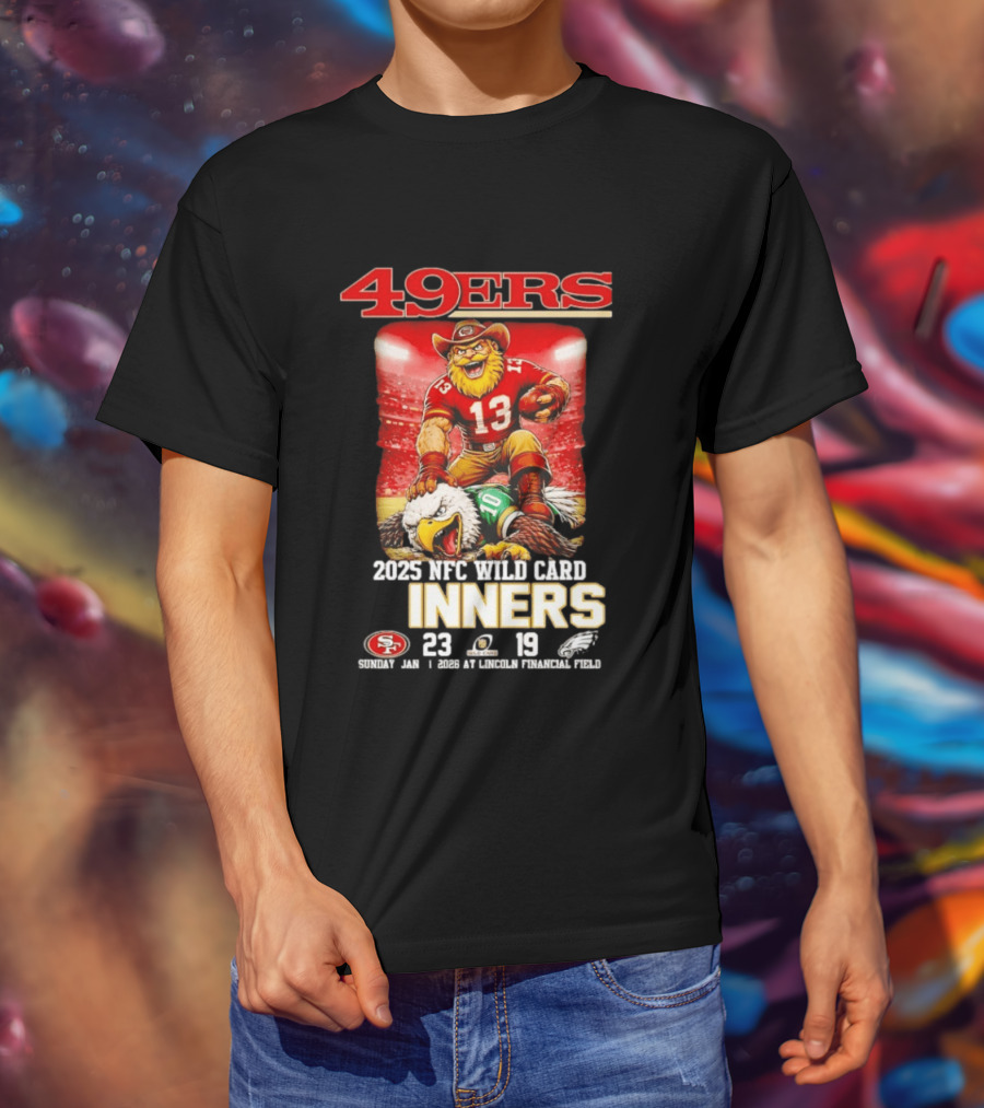 49ers 2023 NFC Wild Card Winners Lincoln Financial Field Victory Over Eagles T-Shirt