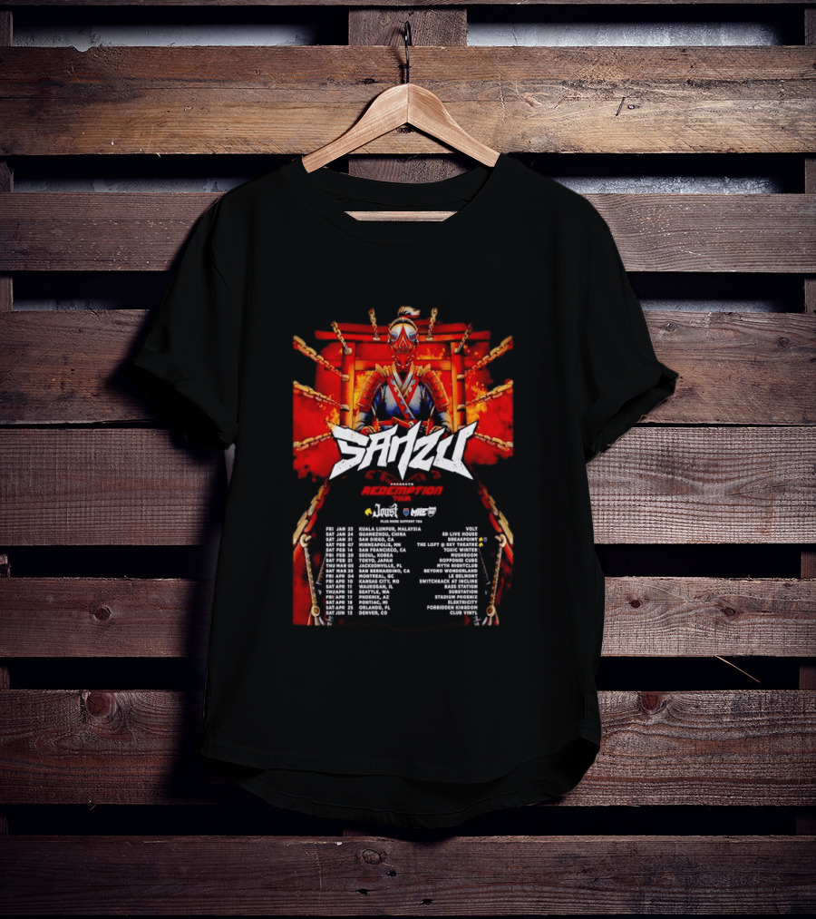 Sanzu Redemption Tour 26 Kuala Lumpur To Denver Concert Dates And Cities T-Shirt