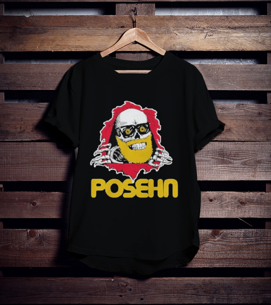 Brian Posehn Bonez Skull Design With Glasses And Yellow Beard T-Shirt