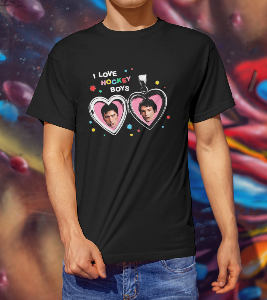 I Love Hockey Boys Shane Hollander Ilya Rozanov Heart Locket T-Shirt