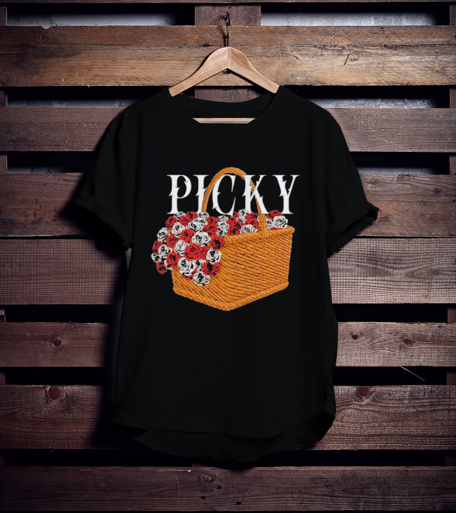 Picky Basket Of Red And White Roses T-Shirt