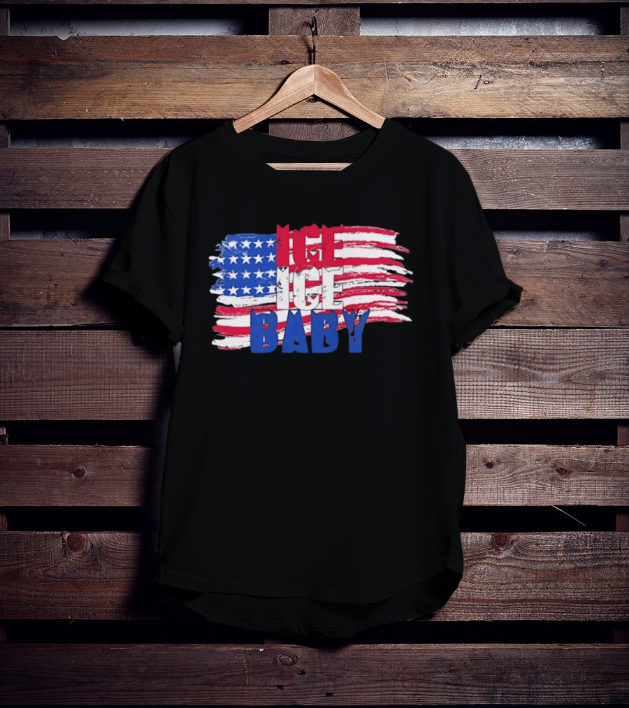 Ice Ice Baby American Flag USA Stars And Stripes T-Shirt