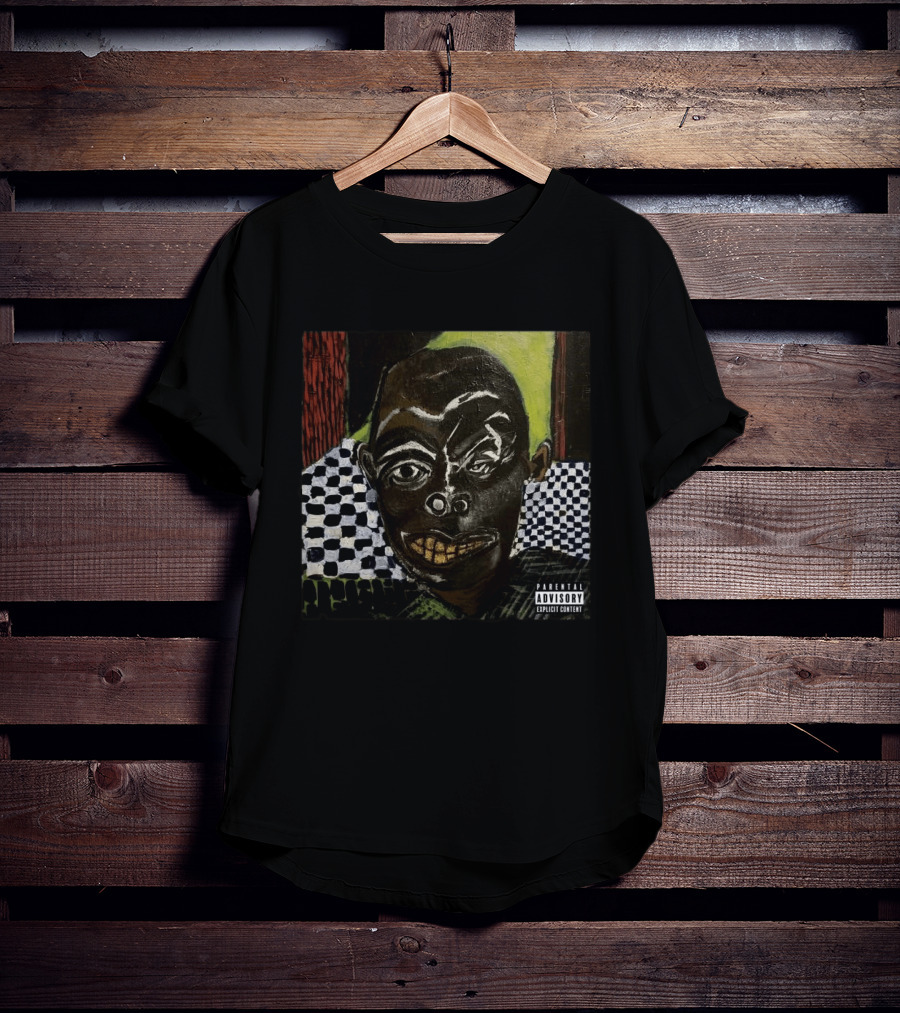 IDK Even The Devil Smiles Mixtape Album Cover Parental Advisory Checkerboard Background Dark Abstract T-Shirt