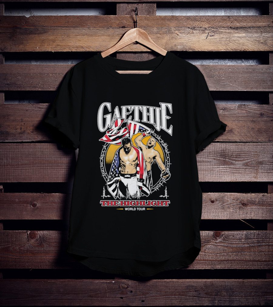 Gaethje The Highlight World Tour American Flag Fighters T-Shirt