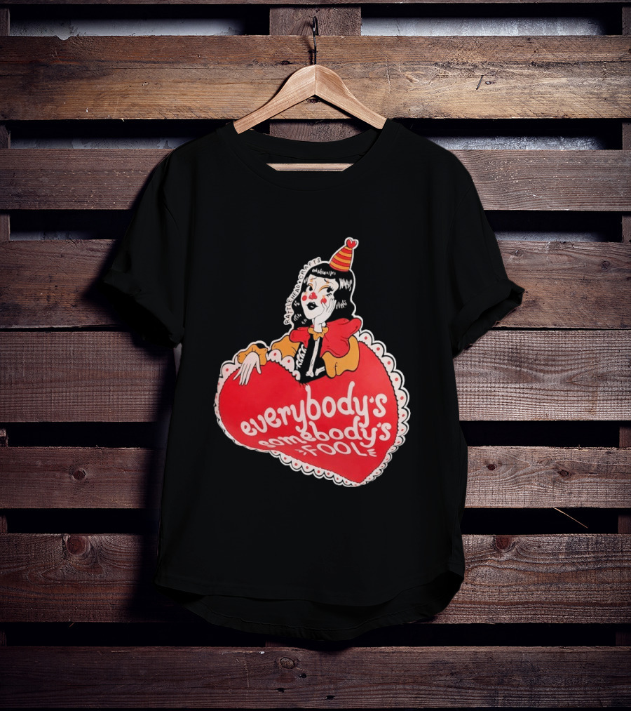 Everybody's Somebody's Fool Vintage Cartoon Clown Heart T-Shirt