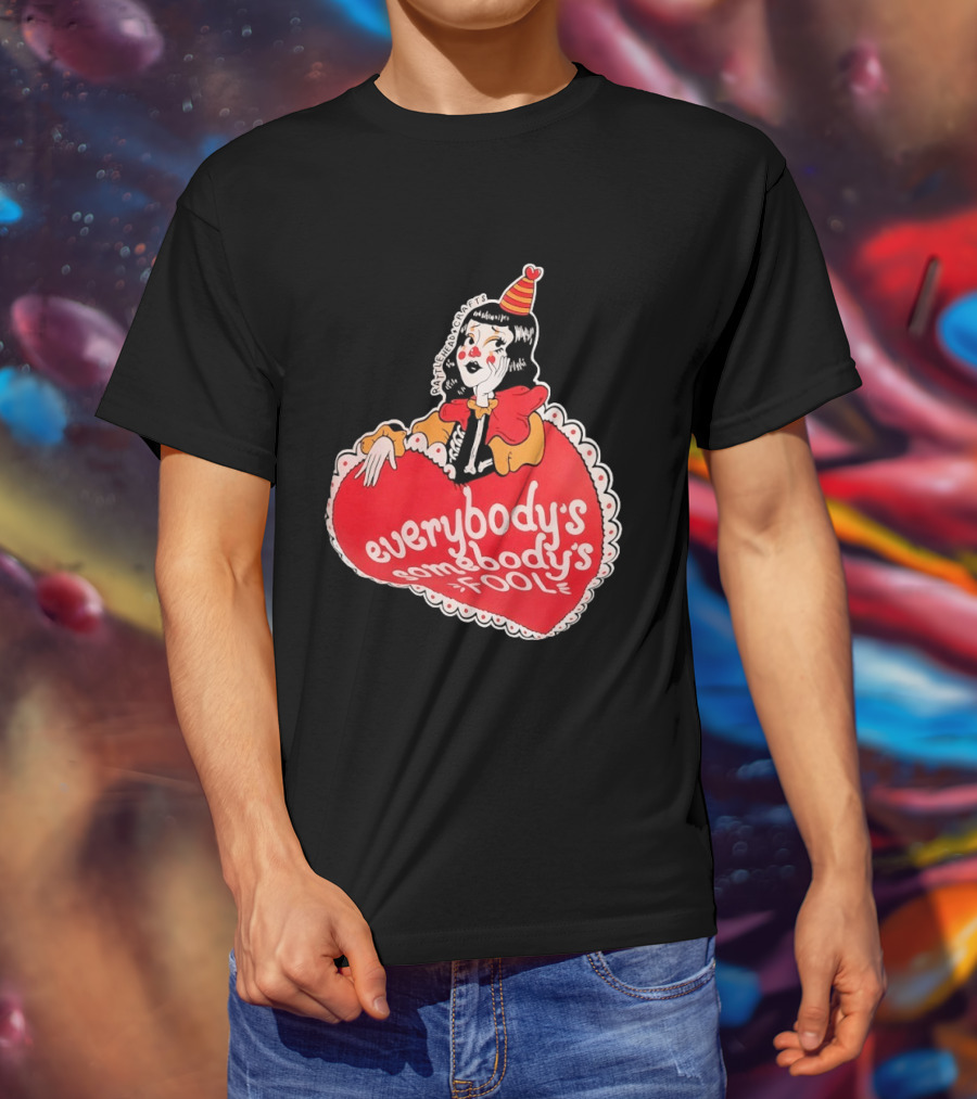 Everybody's Somebody's Fool Vintage Cartoon Clown Heart T-Shirt