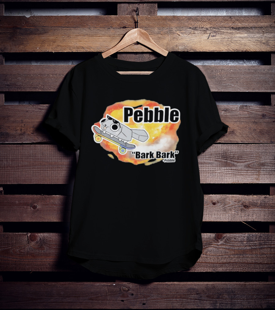 Pebble Bark Bark Skateboarding Cartoon Explosion T-Shirt