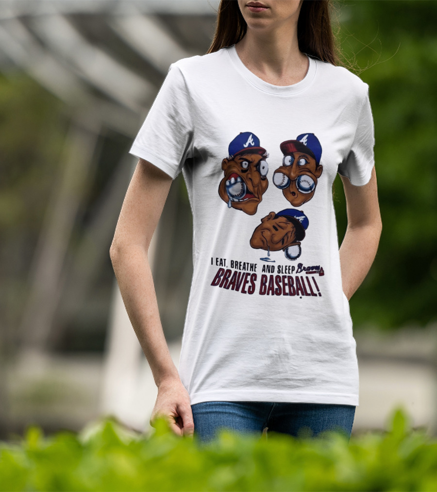 Atlanta Braves Baseball 1995 I Eat Breathe And Sleep Braves MLB Cartoon T-Shirt