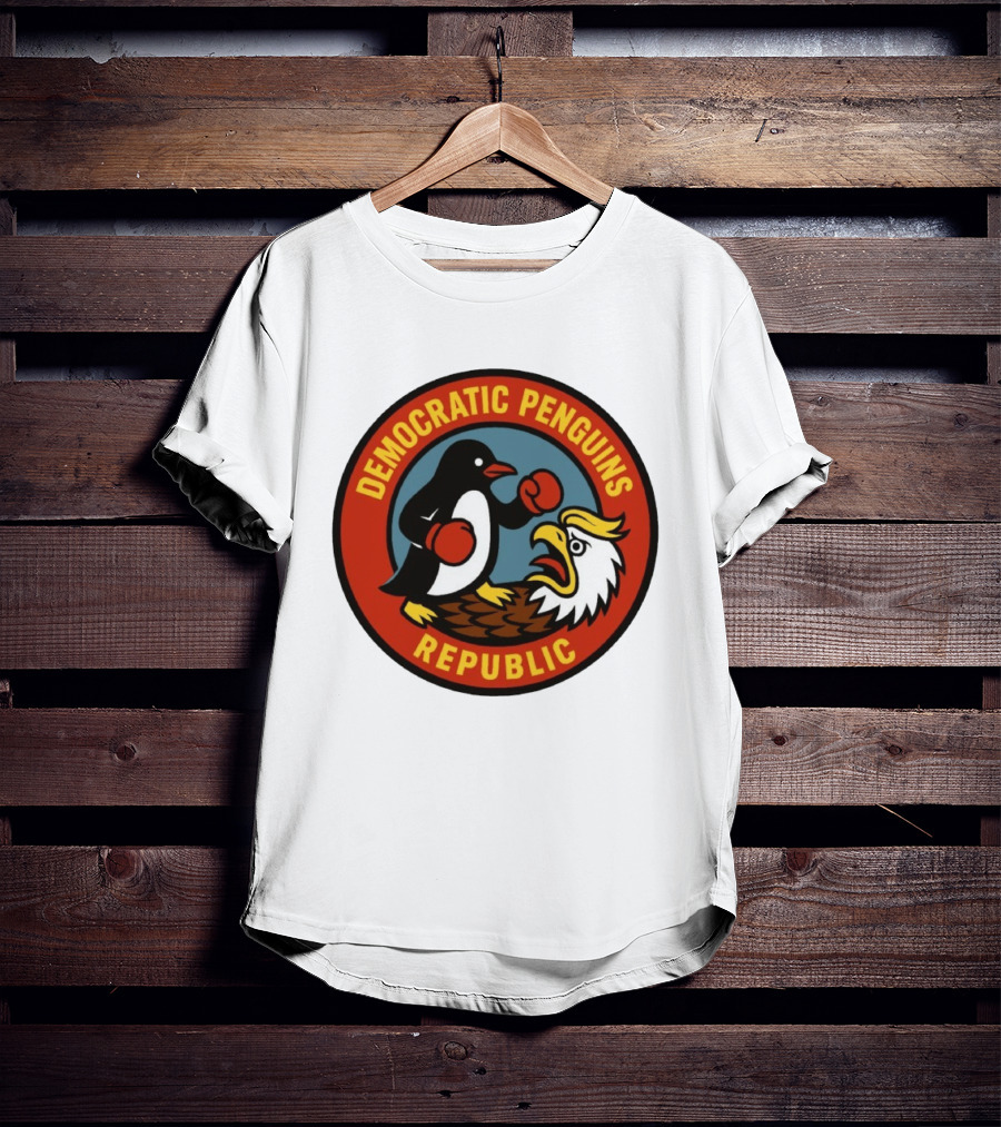 Democratic Penguins Republic Boxing Penguin Vs Eagle T-Shirt