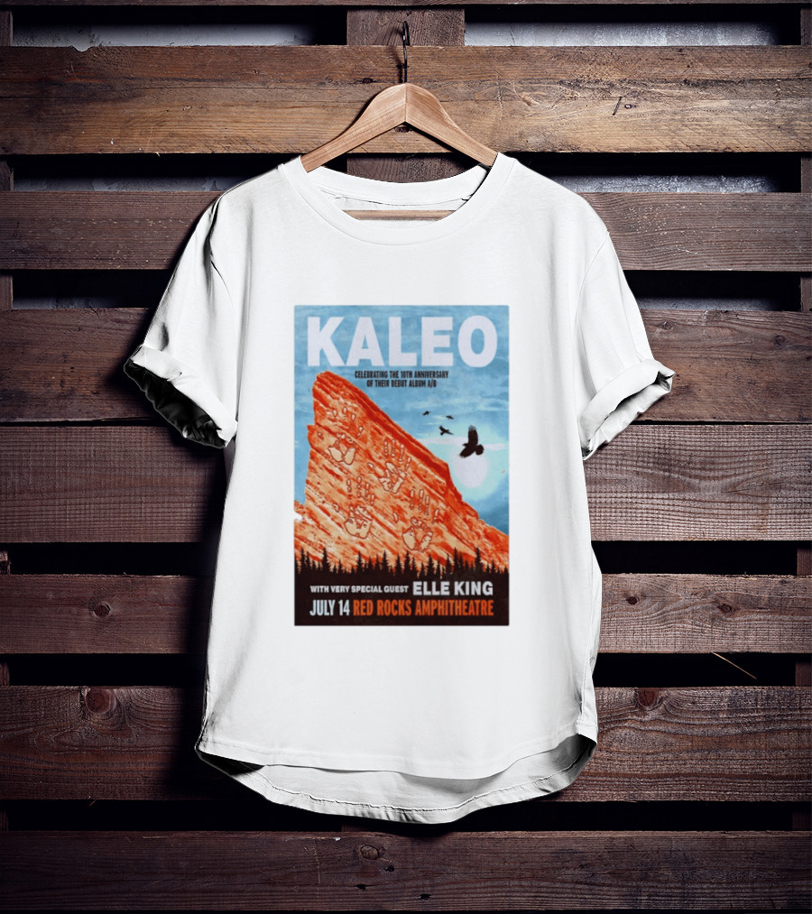 Kaleo Celebrating 10th Anniversary A/B With Guest Elle King July 14 Red Rocks Amphitheatre T-Shirt