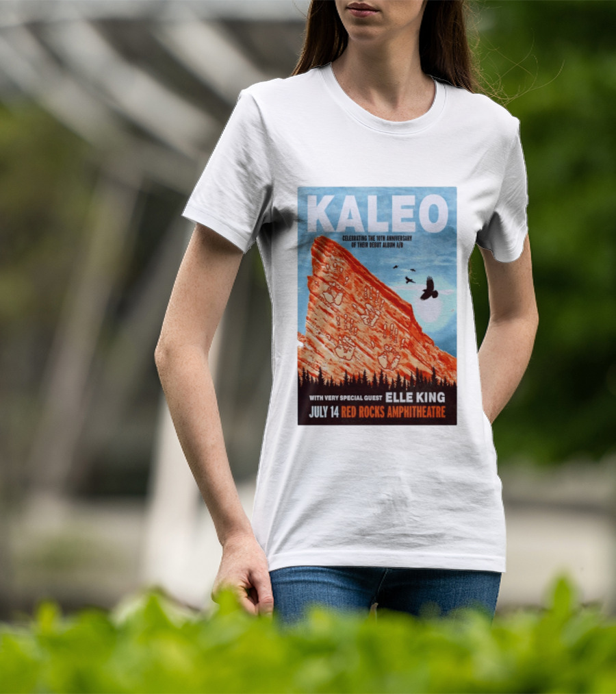 Kaleo Celebrating 10th Anniversary A/B With Guest Elle King July 14 Red Rocks Amphitheatre T-Shirt