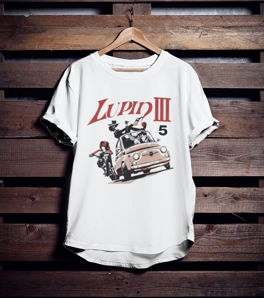 Lupin III Car And Motorcycle Chase 5 T-Shirt
