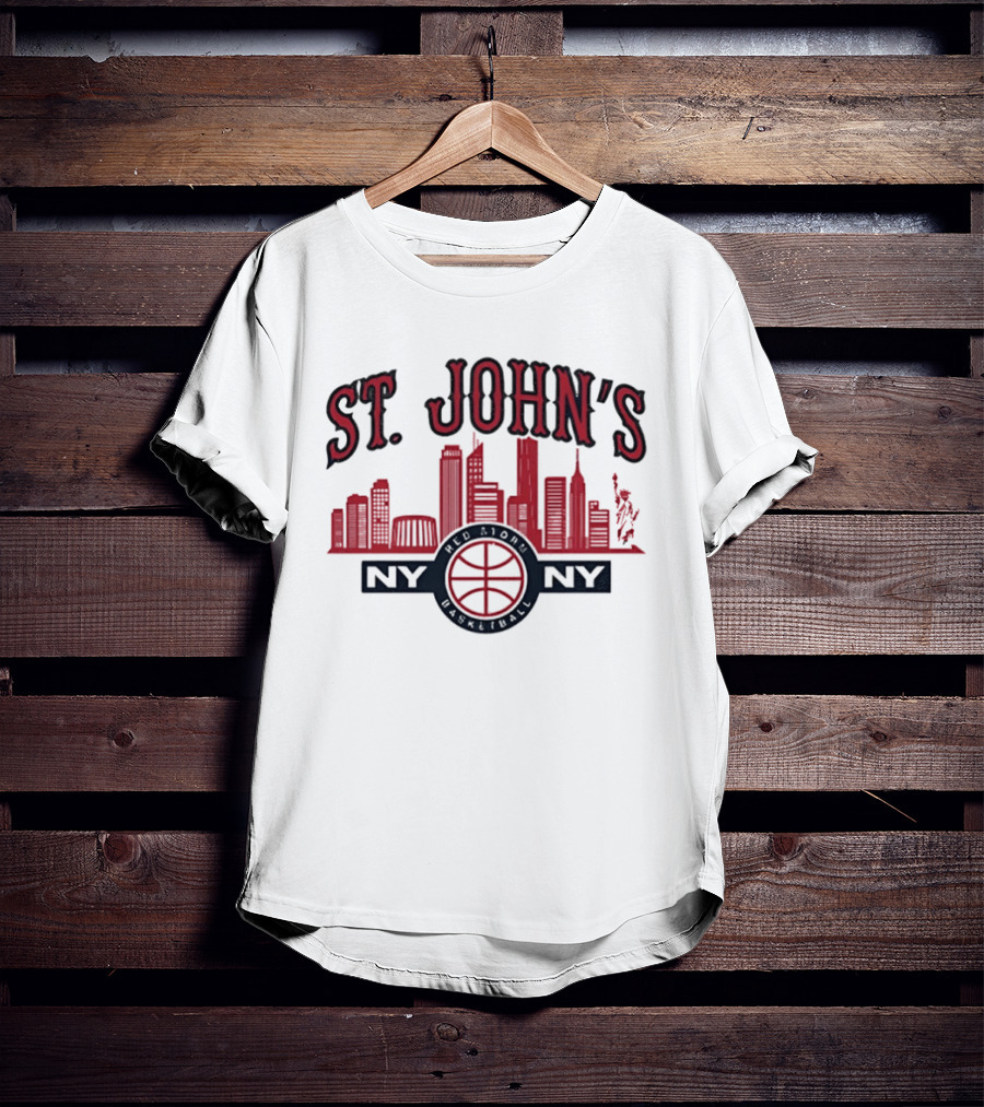 St John's Red Storm Basketball Skyline NY NY T-Shirt