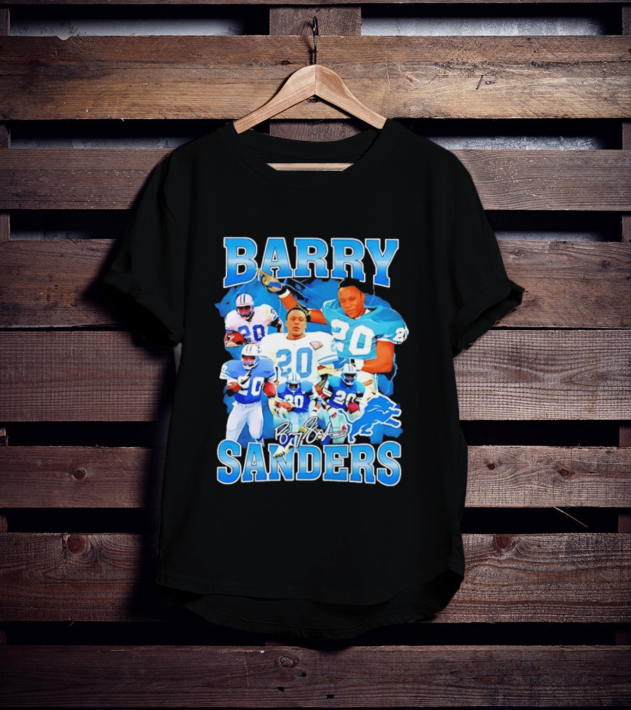 Barry Sanders 20 Detroit Lions Legend NFL Running Back Football T-Shirt