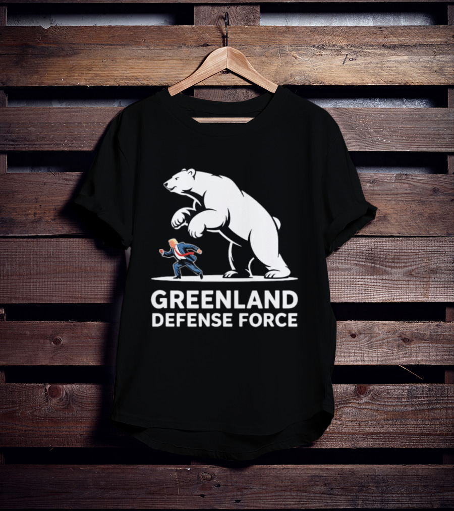 Greenland Defense Force Polar Bear Political Humor T-Shirt