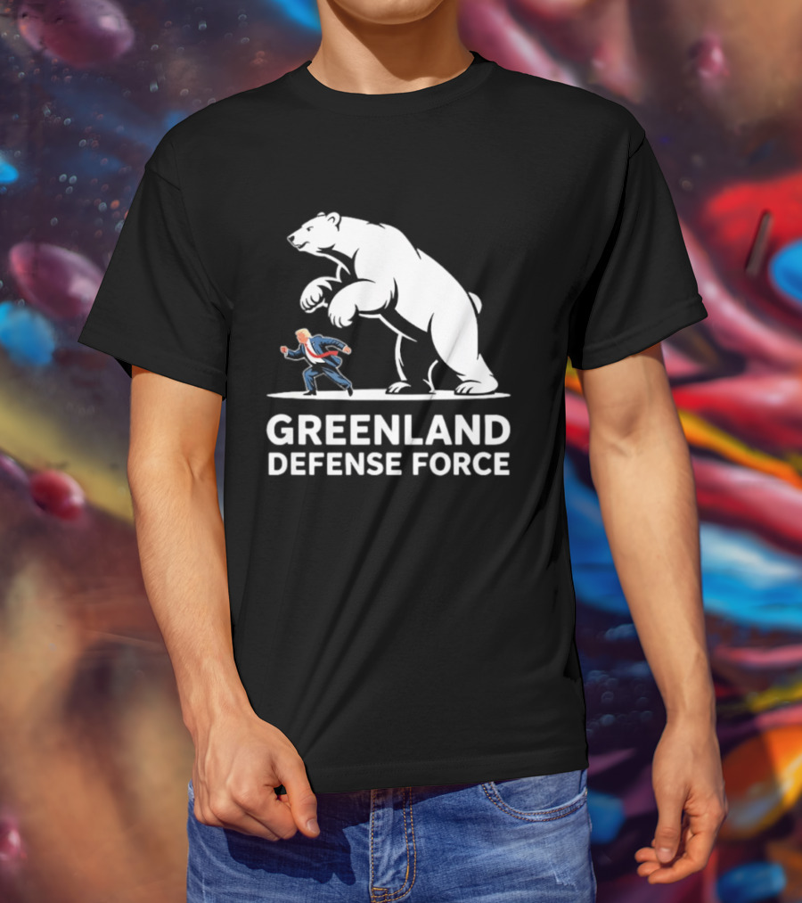 Greenland Defense Force Polar Bear Political Humor T-Shirt