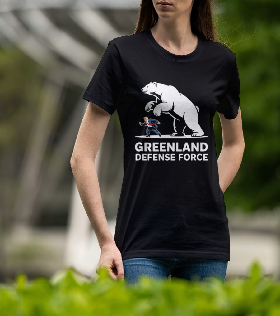 Greenland Defense Force Polar Bear Political Humor T-Shirt