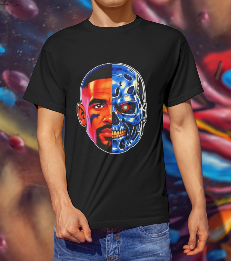 Jalen Hurts The Terminator Half Face Robo Fusion T-Shirt