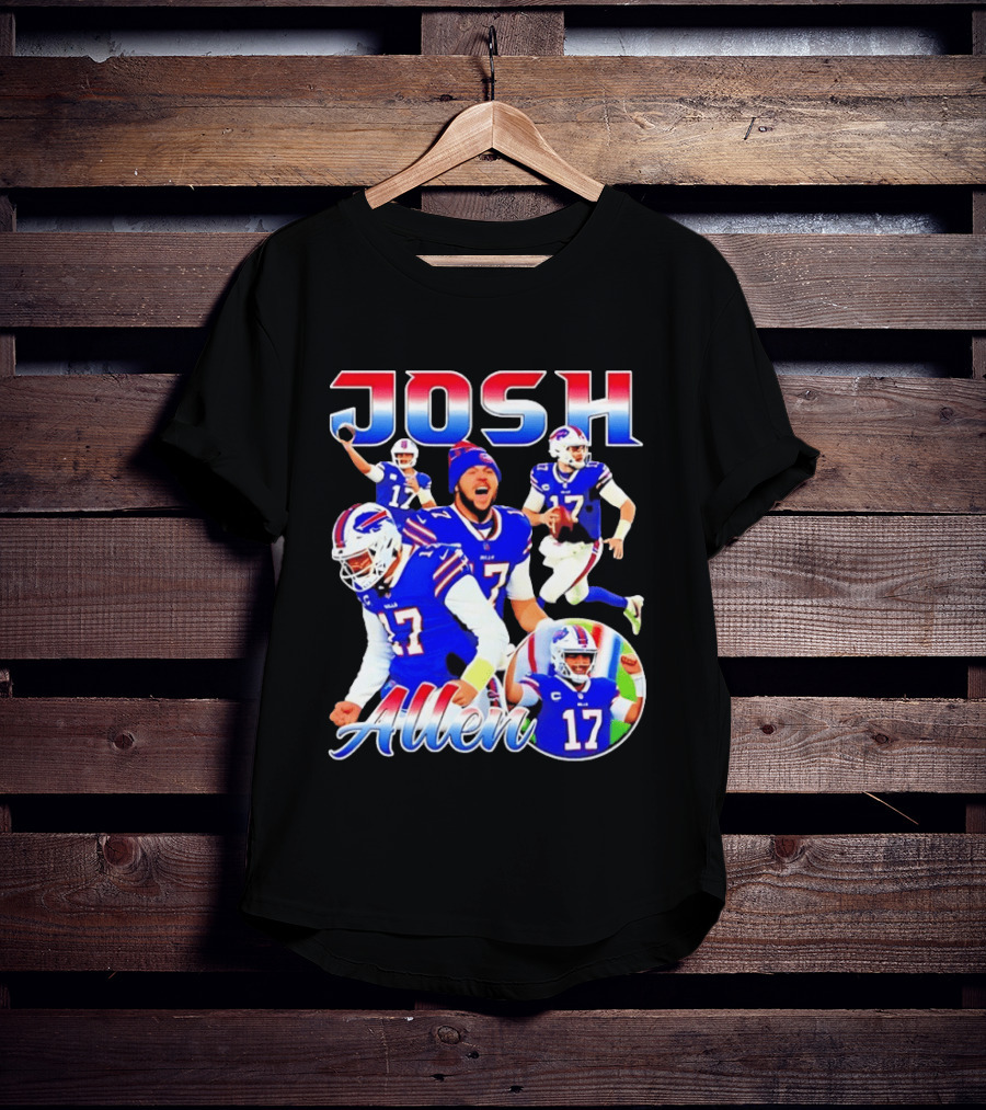 JOSH Allen Buffalo Bills Player 17 Collage 2026 T-Shirt