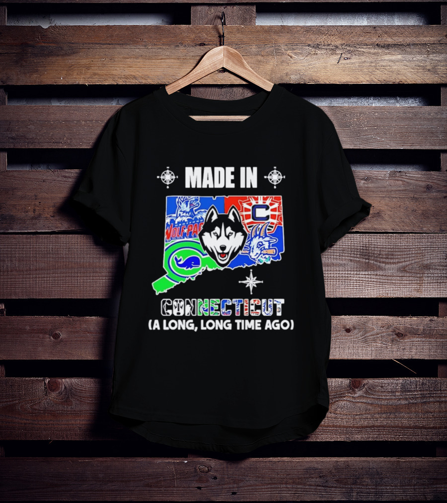 Made In Connecticut Wolf Pack Whale UConn Huskies A Long Long Time Ago T-Shirt