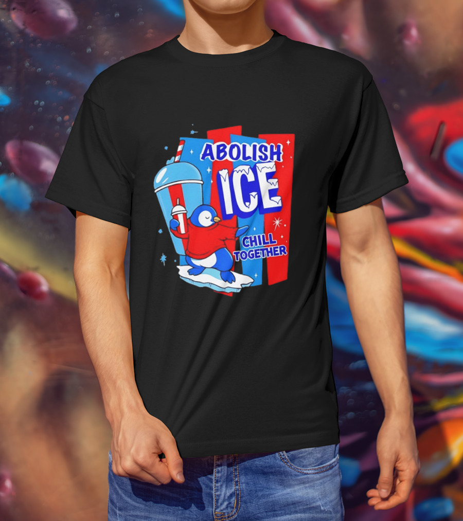 Abolish ICE Penguin Ice Skating Chill Together T-Shirt
