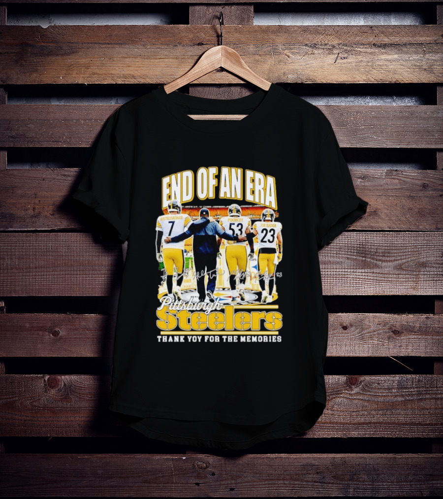 Pittsburgh Steelers End Of An Era Thank You For The Memories Ben Roethlisberger Maurkice Pouncey Joe Haden T-Shirt