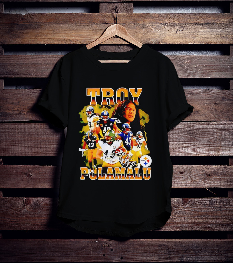 Troy Polamalu 43 Pittsburgh Steelers Collage 2026 T-Shirt
