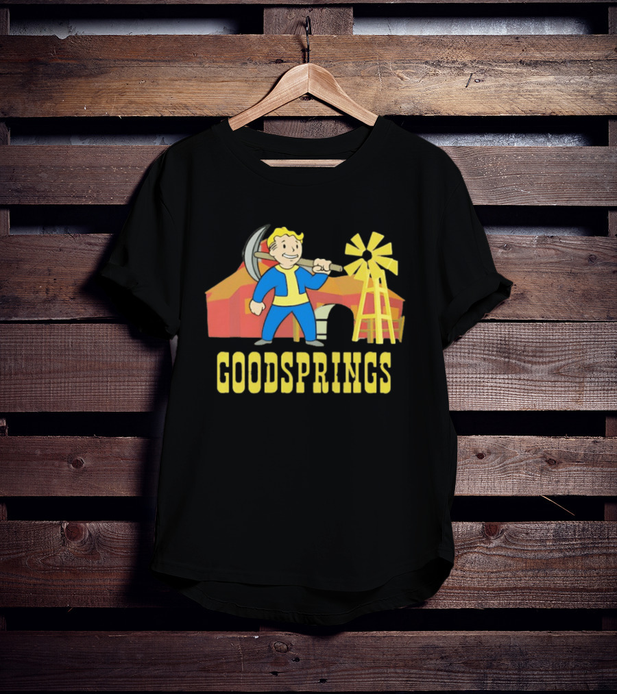 Vault Boy Goodsprings Fallout Windmill Pickaxe T-Shirt