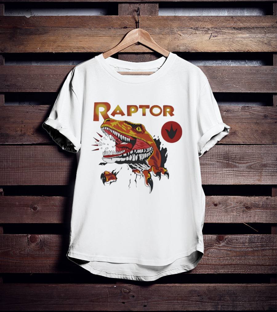 Raptor Ghost World Dinosaur Art Claw Print T-Shirt