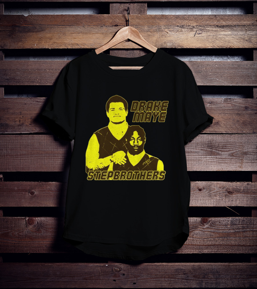 Drake Maye New England Patriots Step Brothers Football Collaboration T-Shirt