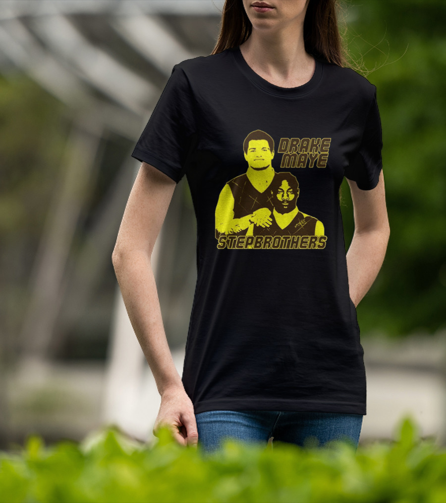 Drake Maye New England Patriots Step Brothers Football Collaboration T-Shirt