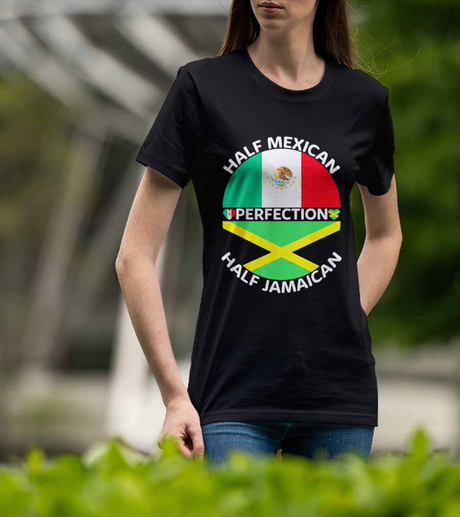 Half Mexican Perfection Half Jamaican Flag Fusion T-Shirt