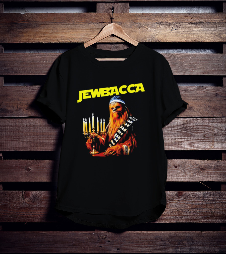Jewbacca Chewbacca Star Wars Menorah Hanukkah T-Shirt