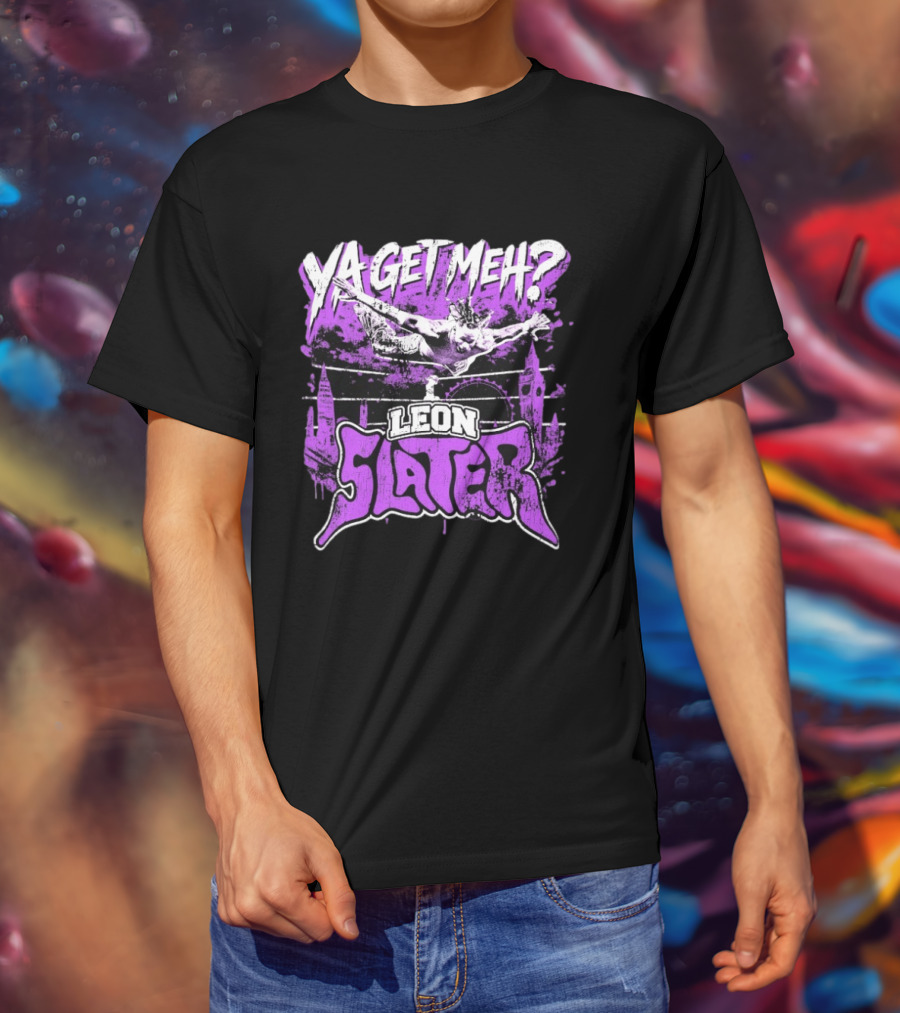 Leon Slater Ya Get Meh Wrestling Purple T-Shirt