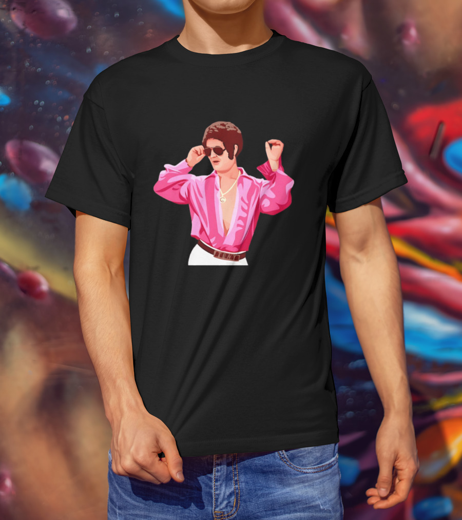 Tony Angelino Cartoon Parody Pink Sunglasses Iconic Look T-Shirt