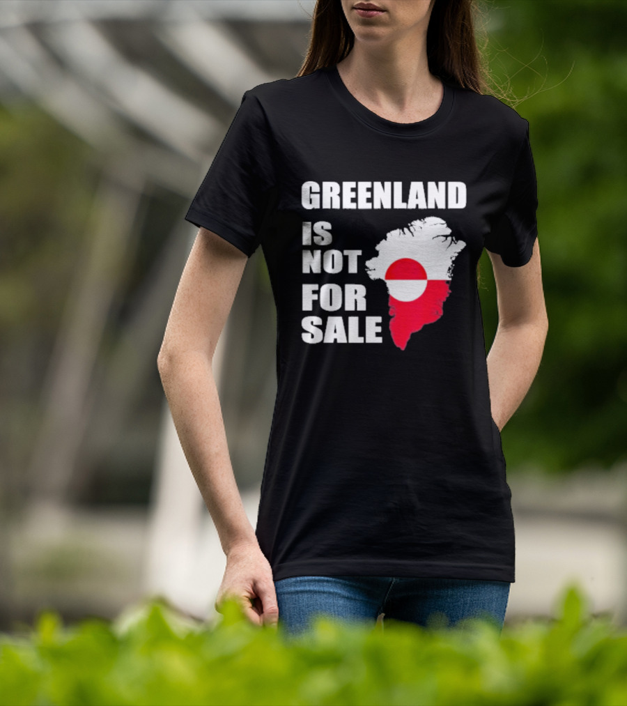 Greenland Is Not For Sale 2026 Map Red And White Flag T-Shirt