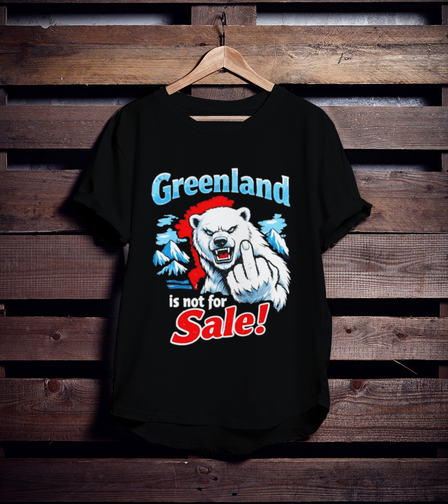 Greenland Is Not For Sale White Bear Middle Finger T-Shirt