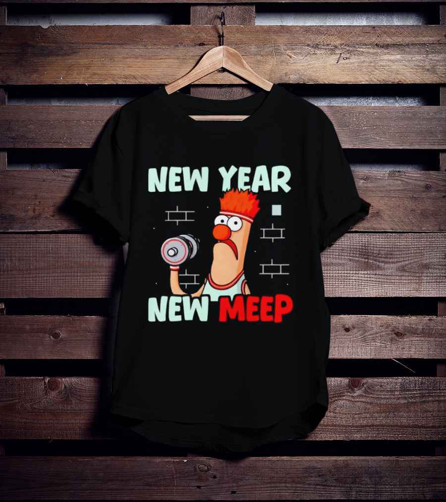New Year New Meep Workout Motivation Cartoon T-Shirt