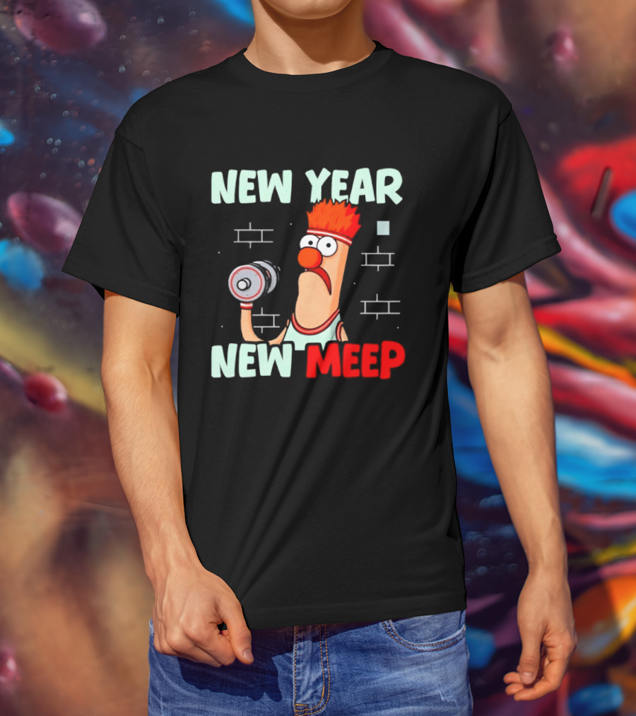 New Year New Meep Workout Motivation Cartoon T-Shirt