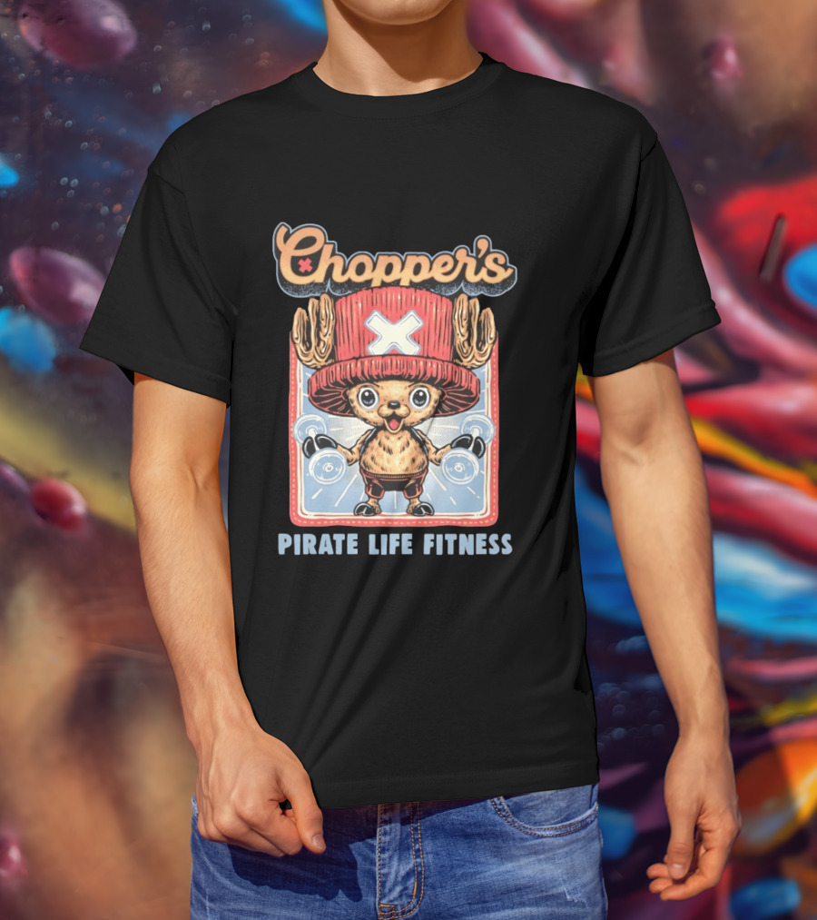 Chopper's Pirate Life Fitness Dumbbell Workout Anime T-Shirt