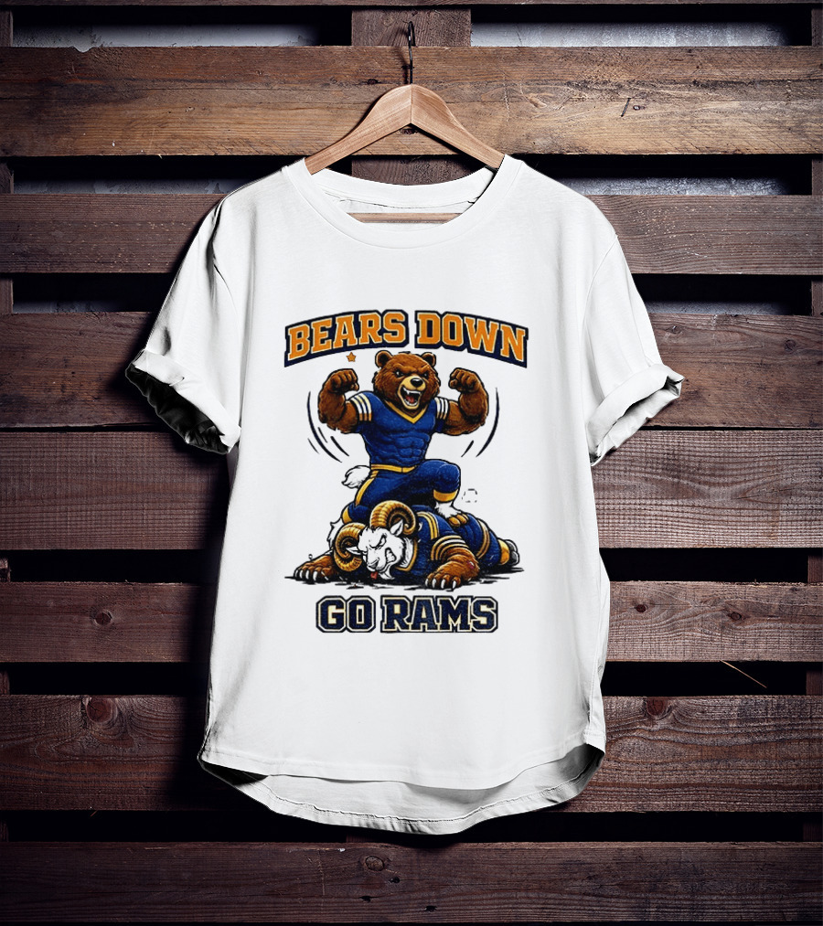 Bears Down Go Rams Los Angeles Rams Beat Chicago Bears Football 2026 T-Shirt
