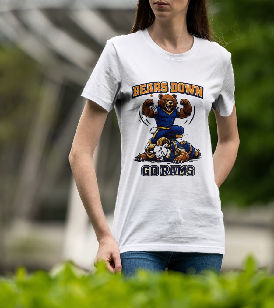 Bears Down Go Rams Los Angeles Rams Beat Chicago Bears Football 2026 T-Shirt