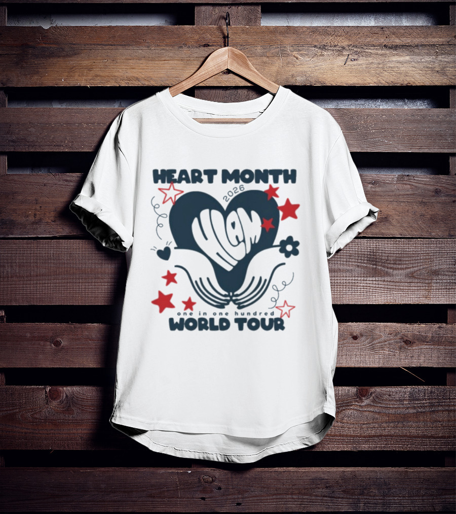 Heart Month 2026 HLAM Band One In One Hundred World Tour T-Shirt
