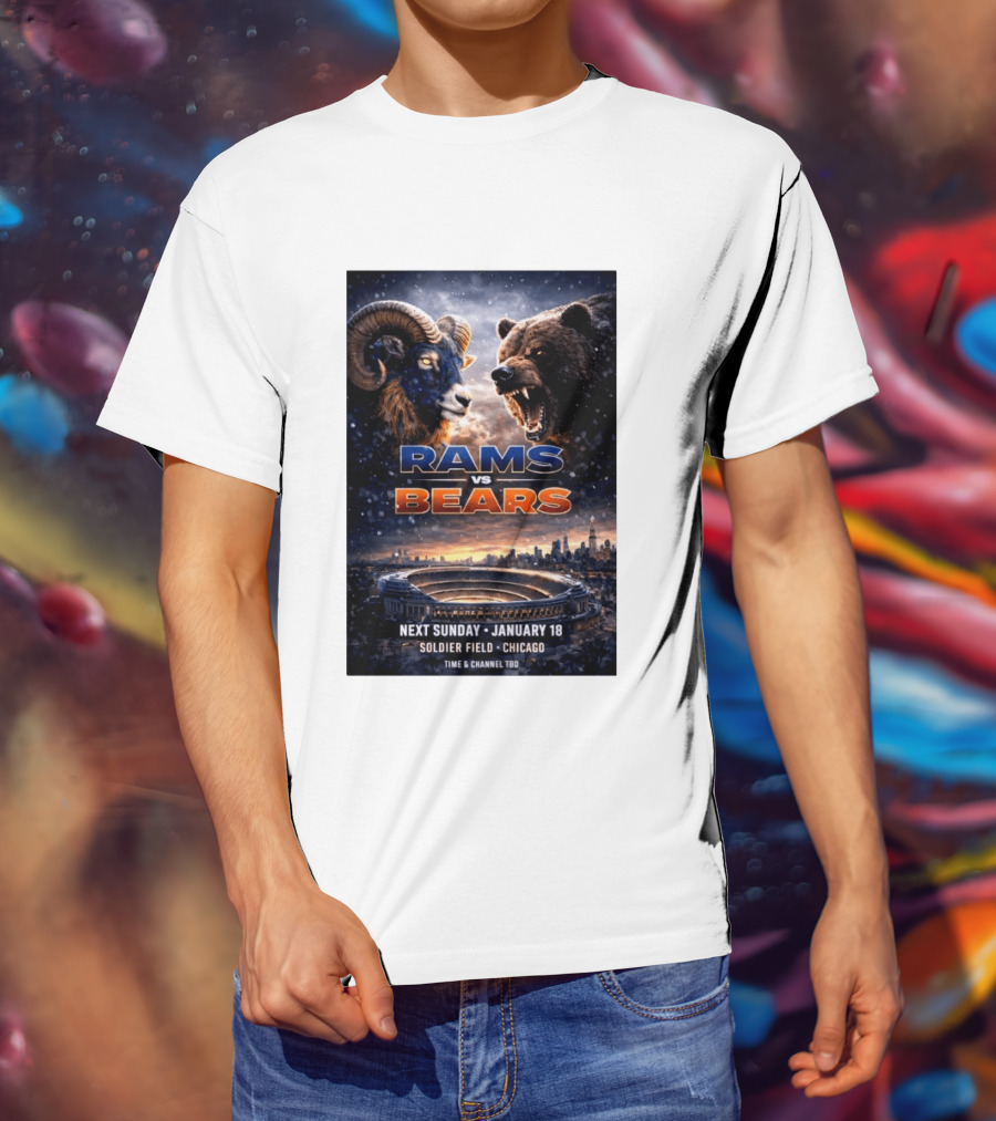 Rams Vs Bears Soldier Field Chicago January 18 2026 T-Shirt