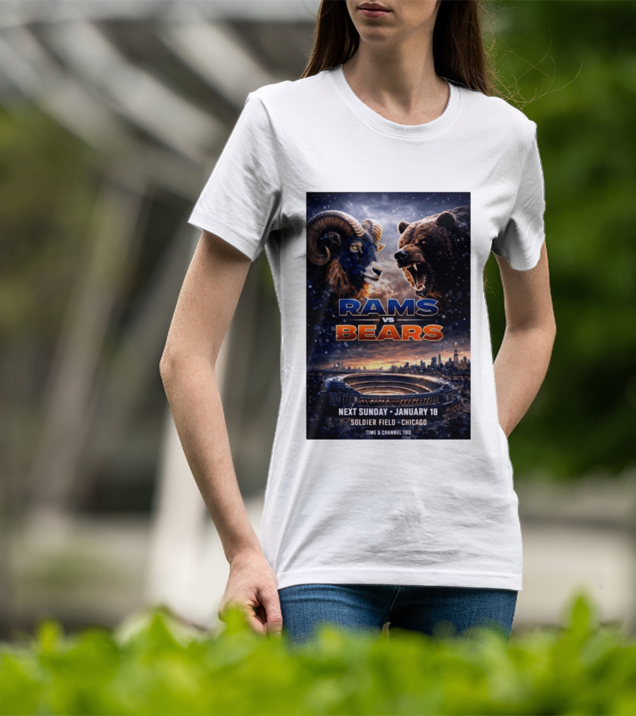 Rams Vs Bears Soldier Field Chicago January 18 2026 T-Shirt