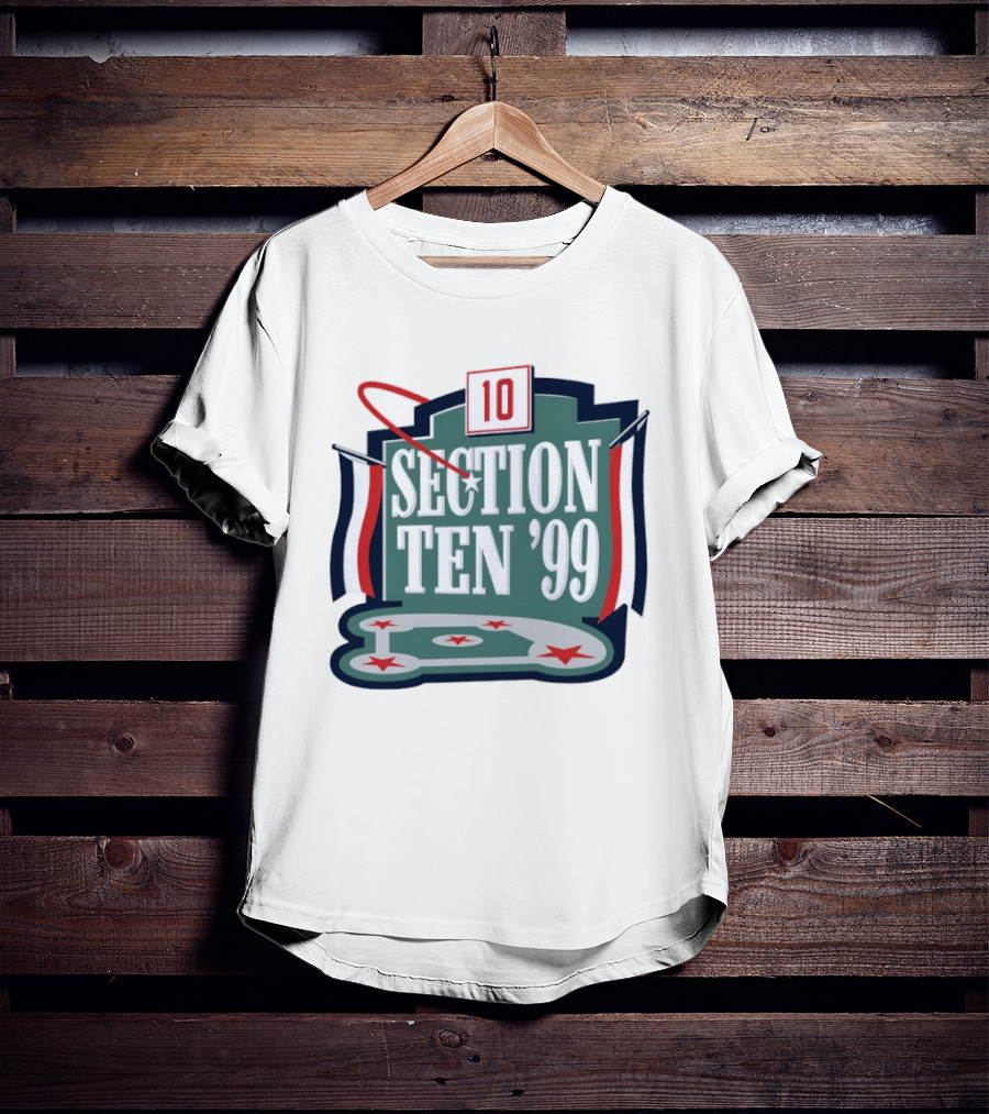 Section Ten 1999 Baseball Diamond Red White Blue Stars T-Shirt