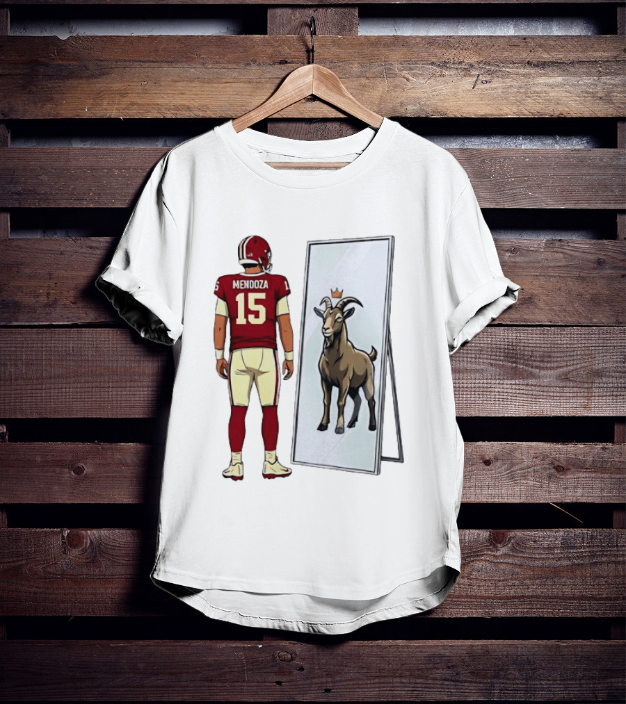 Fernando Mendoza Mirror 15 GOAT Indiana Hoosiers Football T-Shirt
