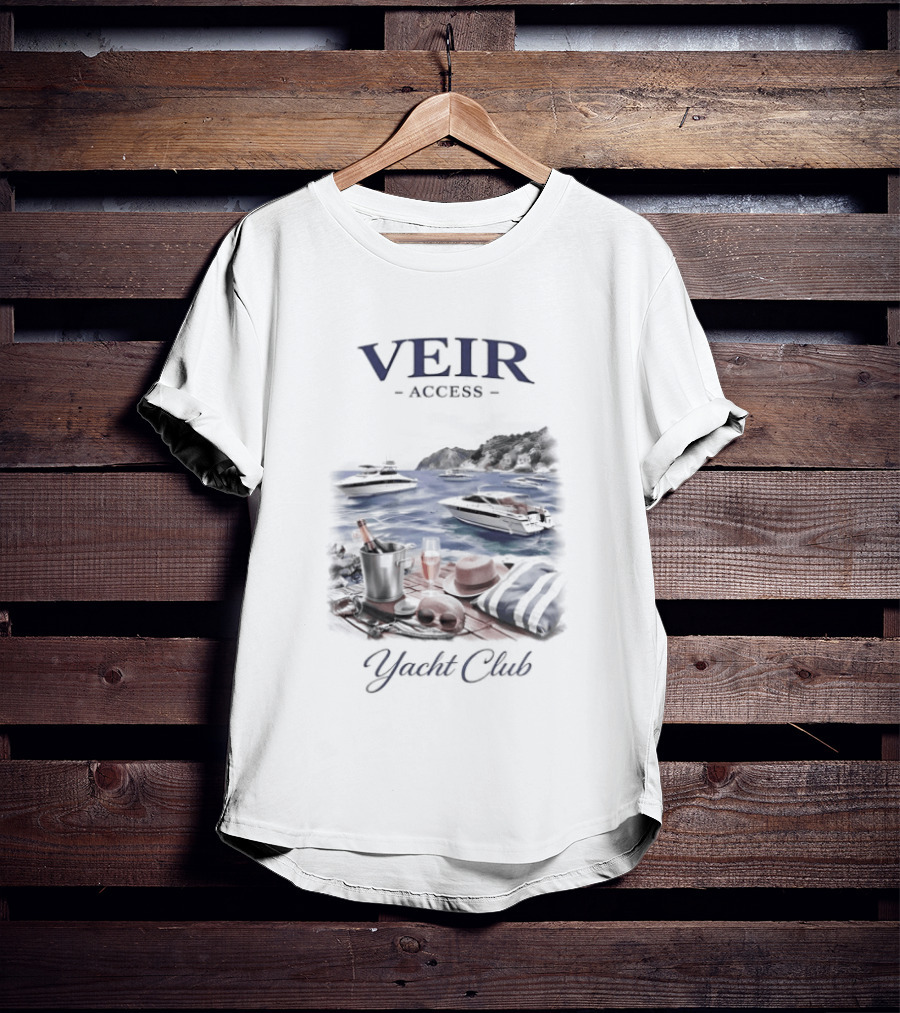 VEIR Access Yacht Club Beach Vacation Scene T-Shirt