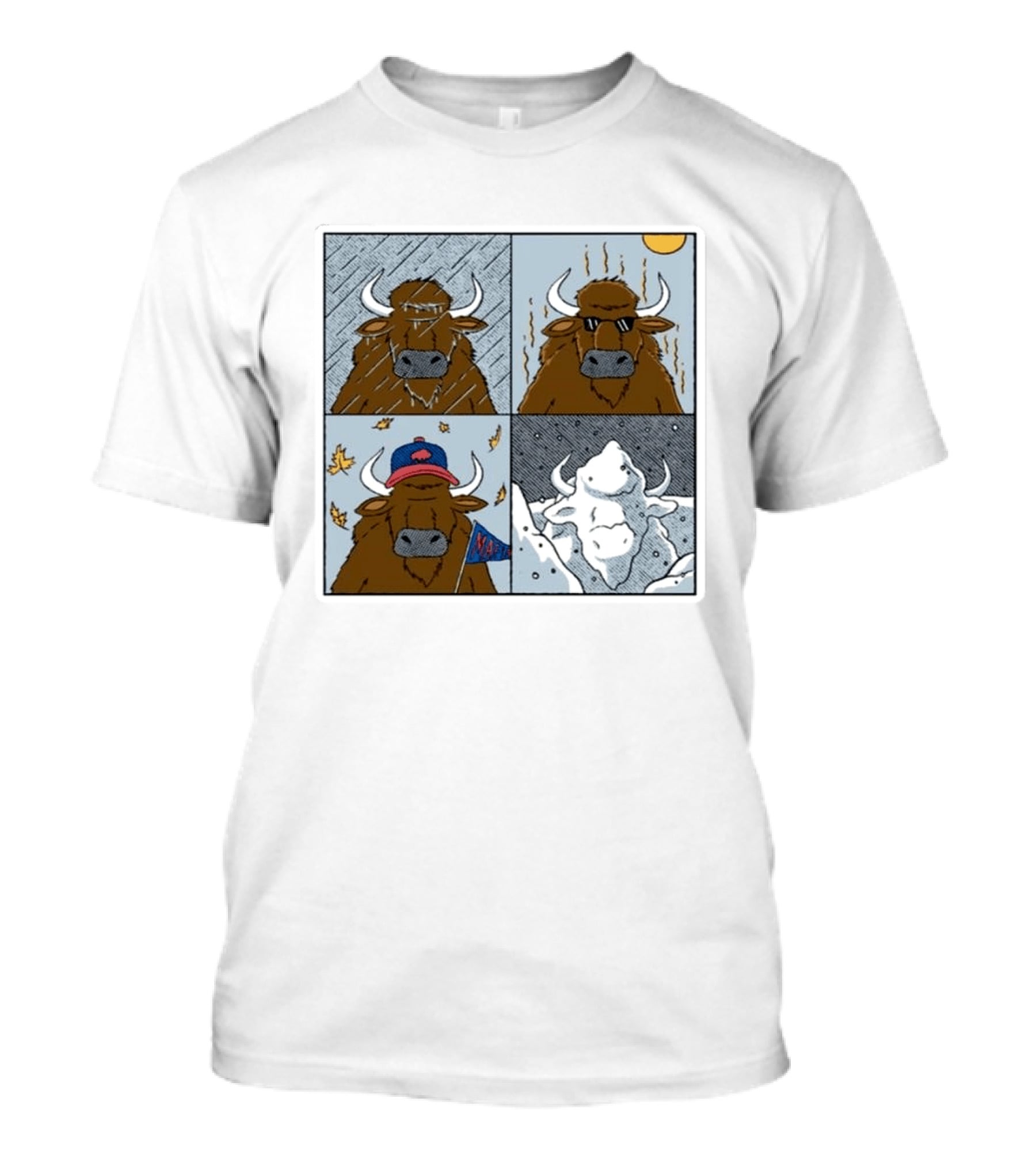Buffalo Bills Seasons Buffalo Cartoon NFL Sports Fan T-Shirt